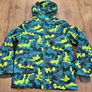 Lands End Youth Camo Winter Snow Jacket 14 16 Large XL HUSKY Big Boy